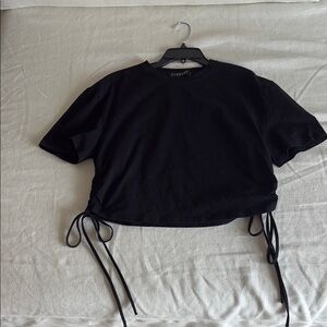 Black Cropped Top with Side Ties